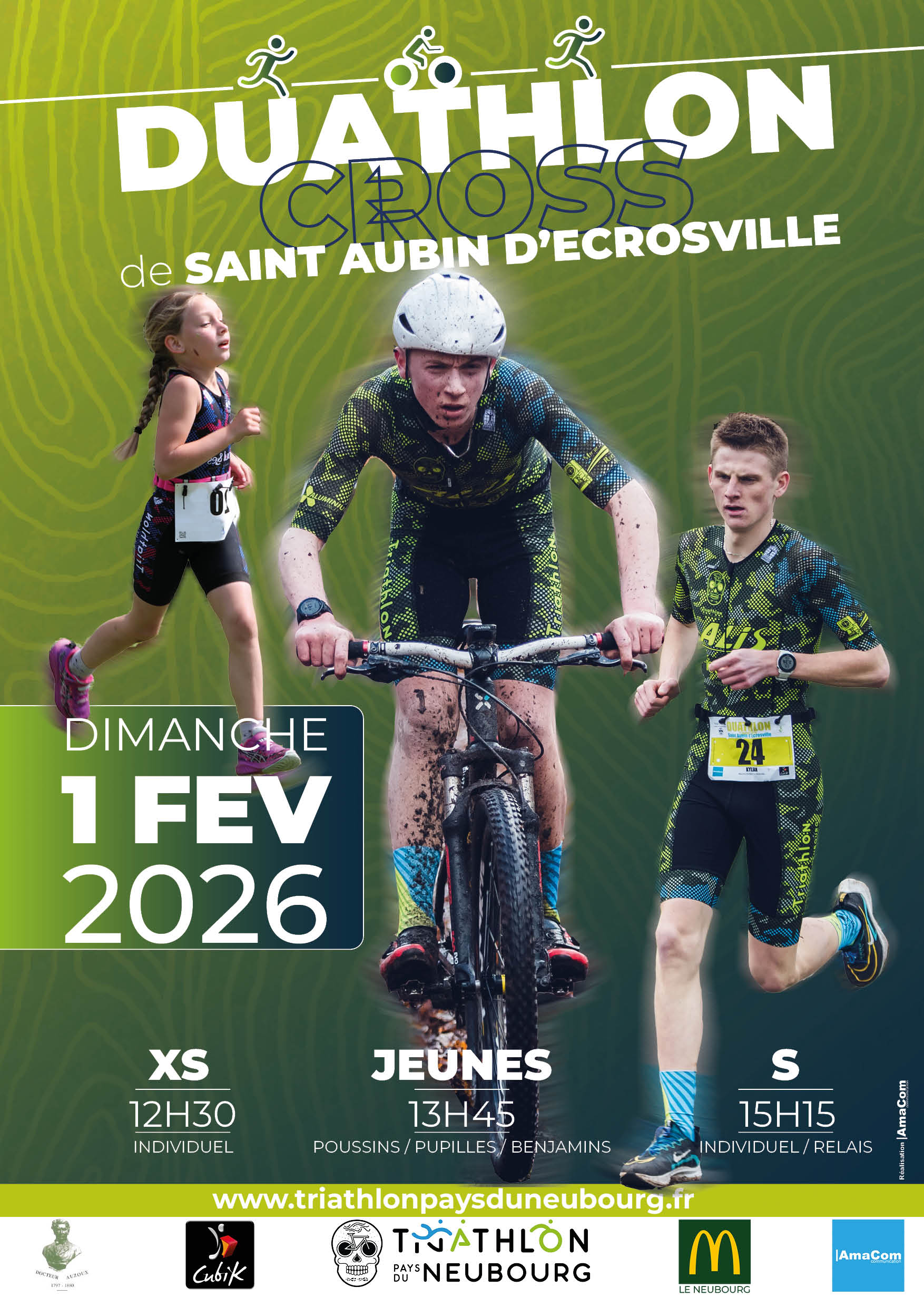 Affiche duathlon cross saint aubin d'ecrosville 2026